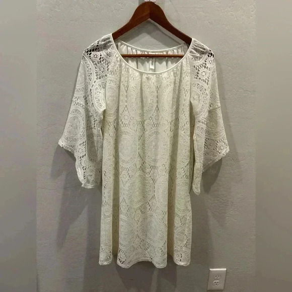 Tacera White Lace Dress Size Small - Picture 2 of 6